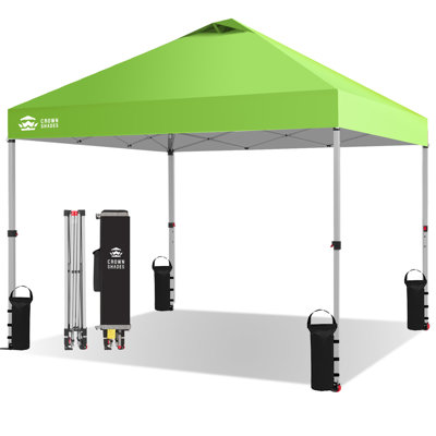 10 Ft. W x 10 Ft. D Metal Pop Up Canopy Tent with One Push Setup