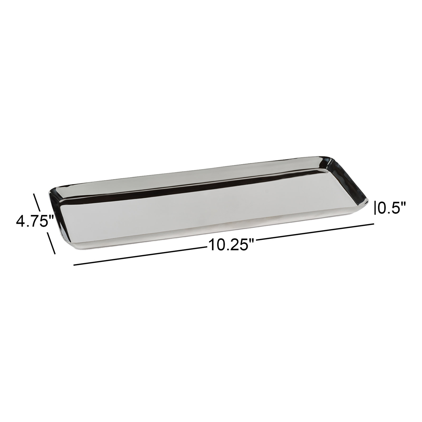 Wanita Steel Tray, 0.5" H x 4.75" W x 10.25" D, Silver