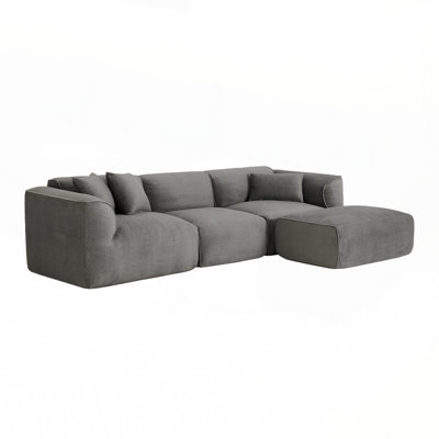 122'' Velvet Sofa With Ottoman