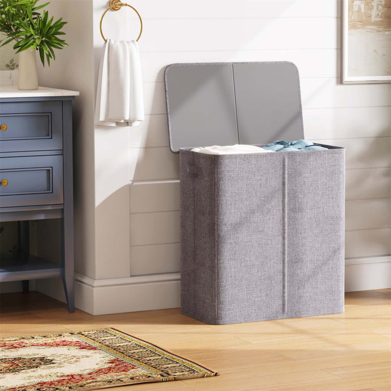 Bhargava Fabric Laundry Hamper with Handles, 69 x 60 x 35, Grey