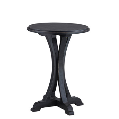 Zach Fir Wood End Table, Distressed Black