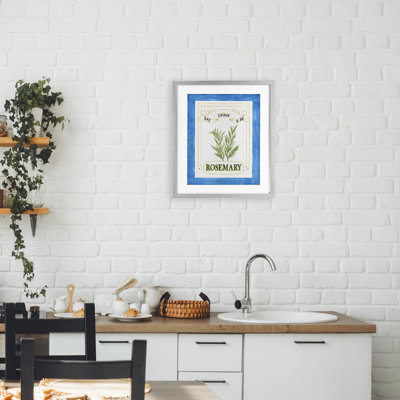 Eat Drink & Be Rosemary Framed Print Under Glass, design by Lara Beeston