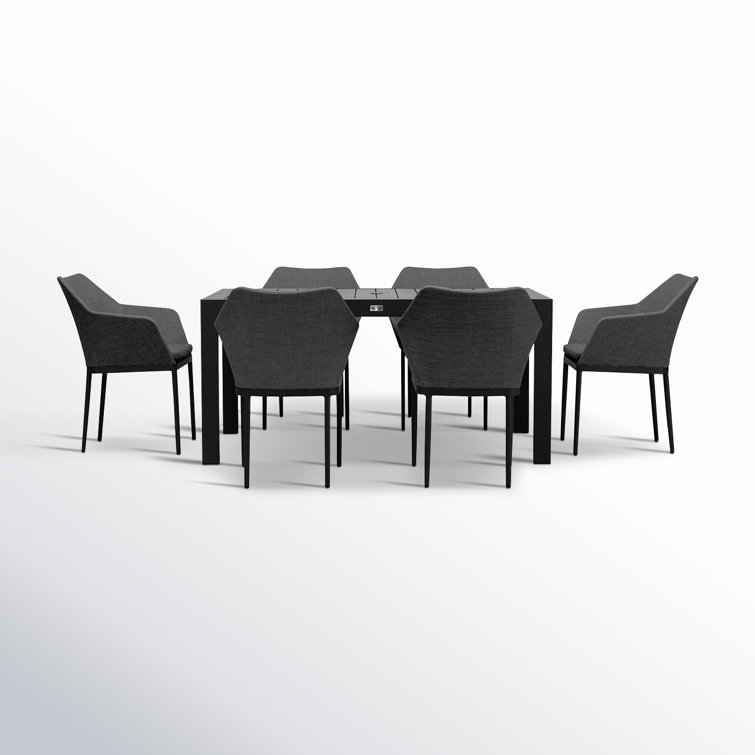 Georgiana 63'' Rectangular 6 - Person Outdoor Dining Set with Cushions