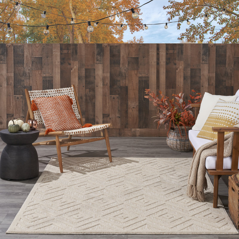 Klowie Geometric Indoor/Outdoor Area Rug, Rectangle 6' x 9'