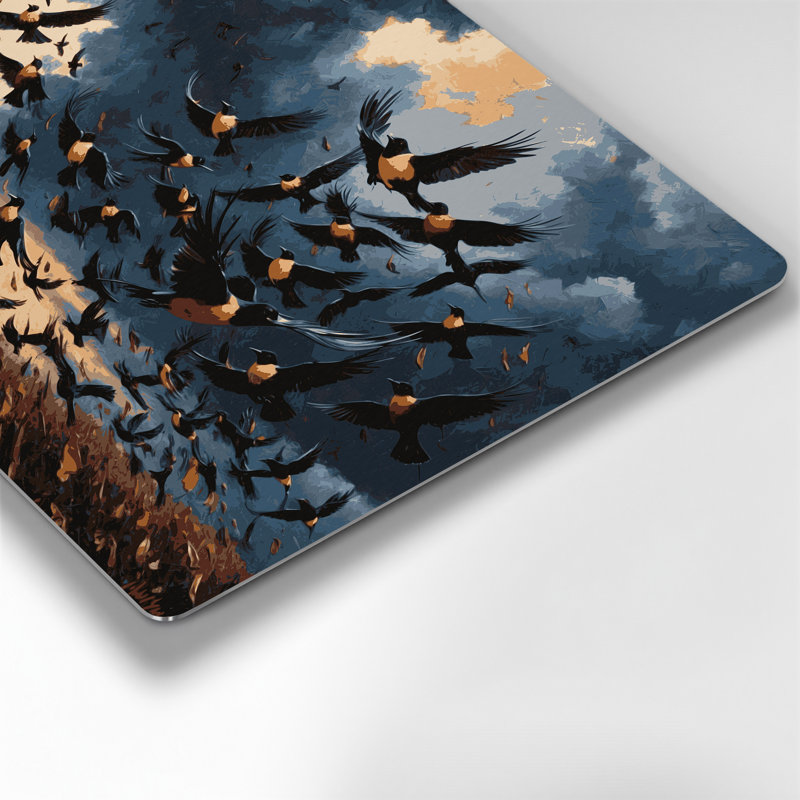 Art mural en métal oiseaux, H 240 po x l 240 po x P 0,05 po