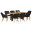 9 Piece Garden Dining Set Black