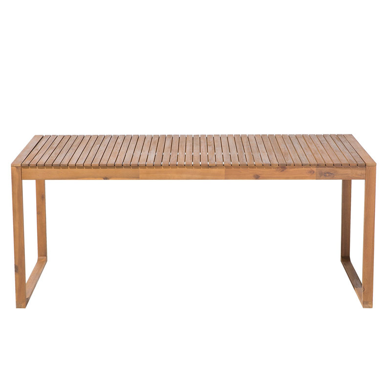 Iwar 8 - Person Acacia Solid Wood Patio Dining Set Rectangular Table with Cushions Included, Taupe