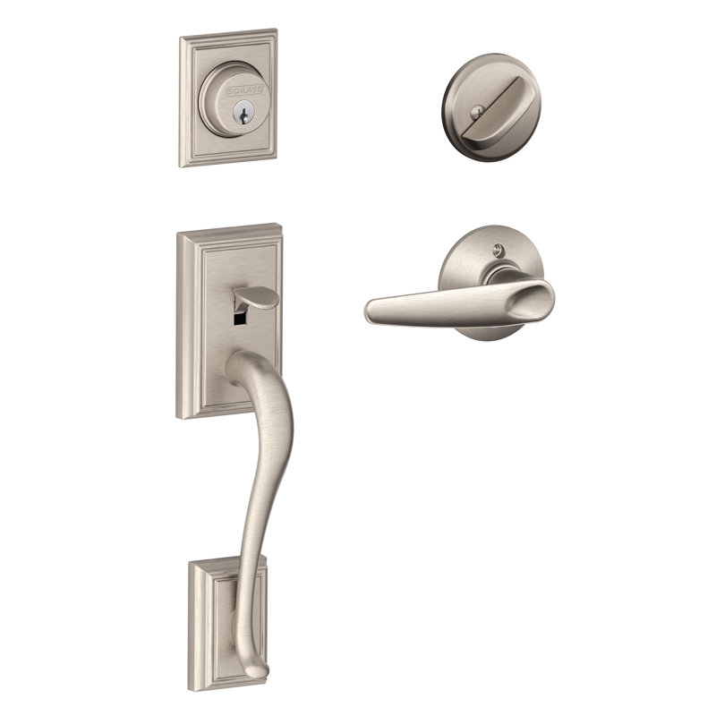 Addison Handleset with Single Cylinder Deadbolt and Jazz Door Lever and Rosette, Keyed Alike, Yes