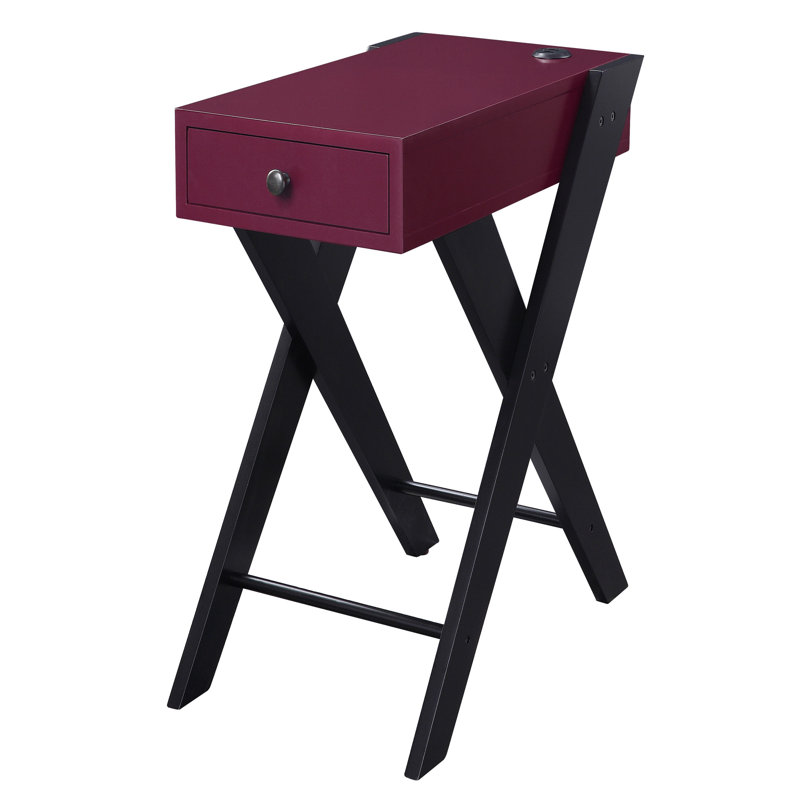 Table d'appoint Port avec tiroir pratique de style bourgogne / noir Ports élégants et pratiques noir / bourgogne
