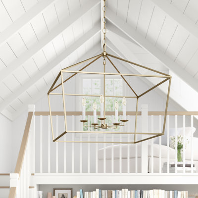 Tari 5-Light Dimmable Geometric Lantern Chandelier 