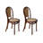 Nut-brown Beige Solid back side Chair(Set of 2)