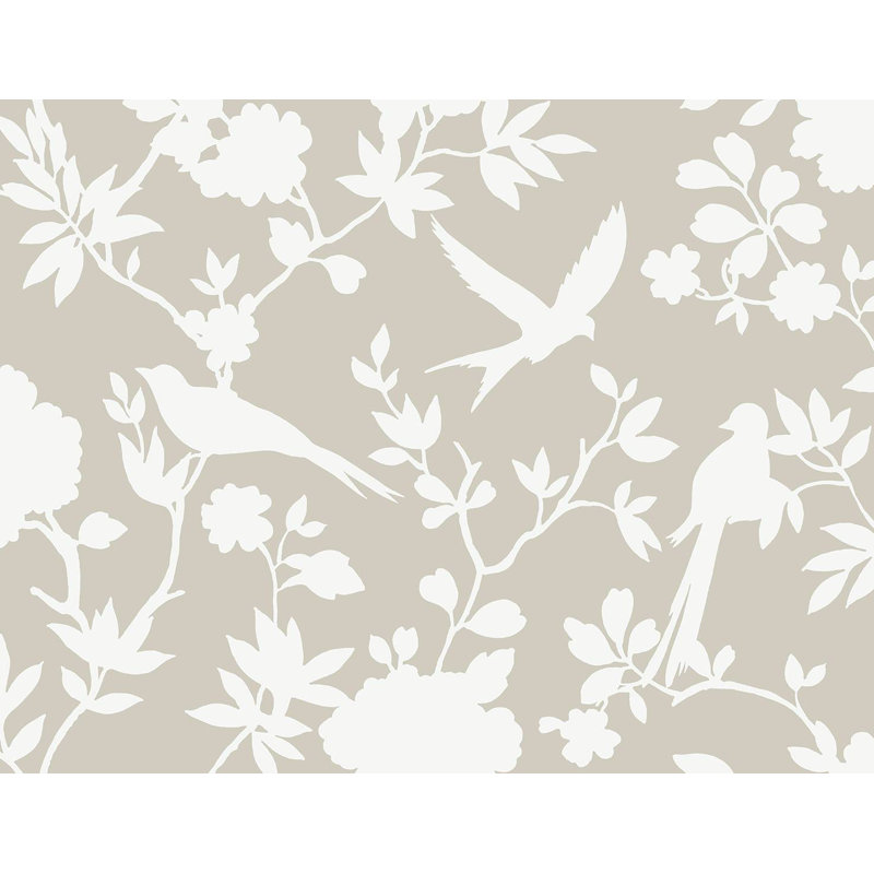 Floral Wallpaper Roll, Gray