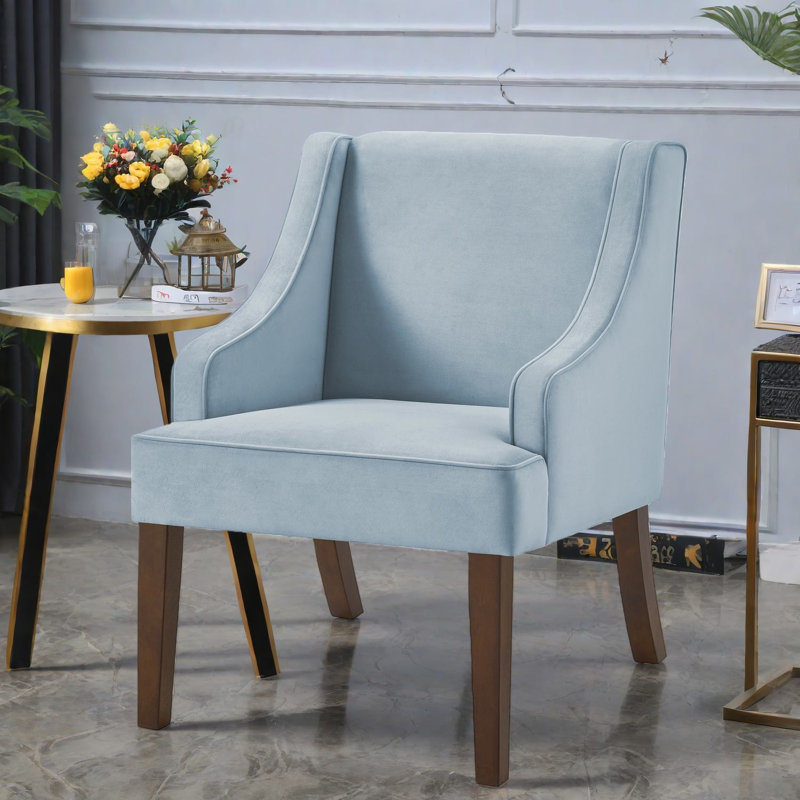 Chaises d'appoint Comfort, sièges compacts modernes en bois de velours pour la maison