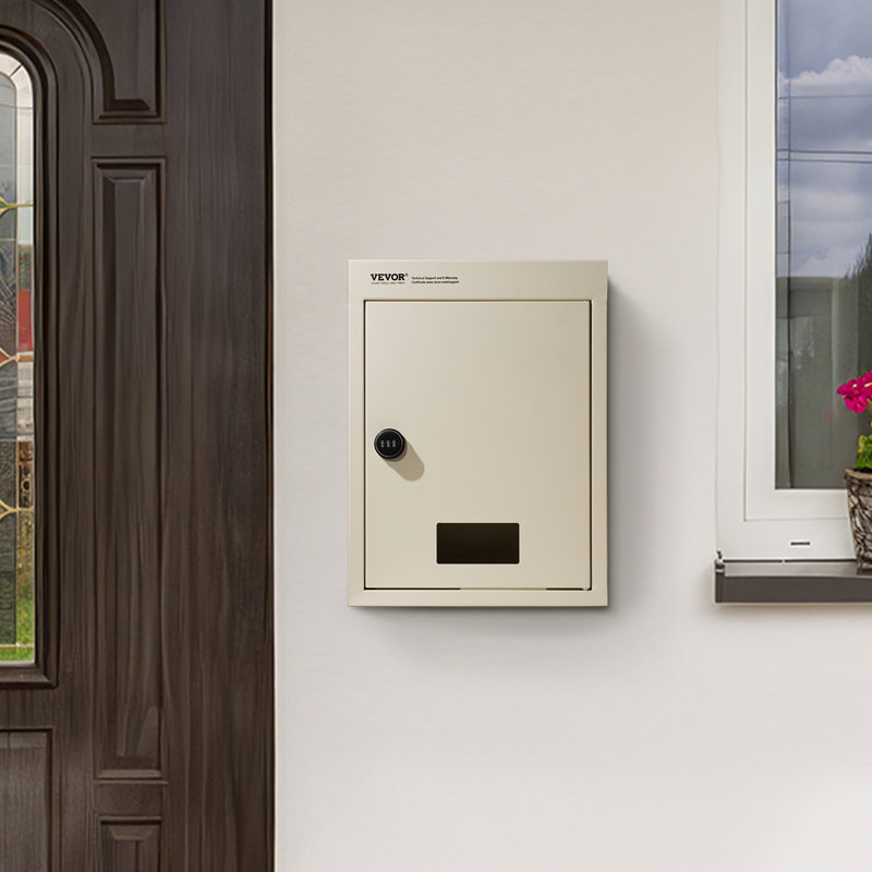 Steel Wall Mounted Mailbox, Beige