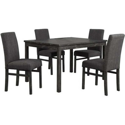 Ensemble de salle à manger 5 pièces 5 pièces, table de salle à manger 48 "en bois avec 4 chaises
