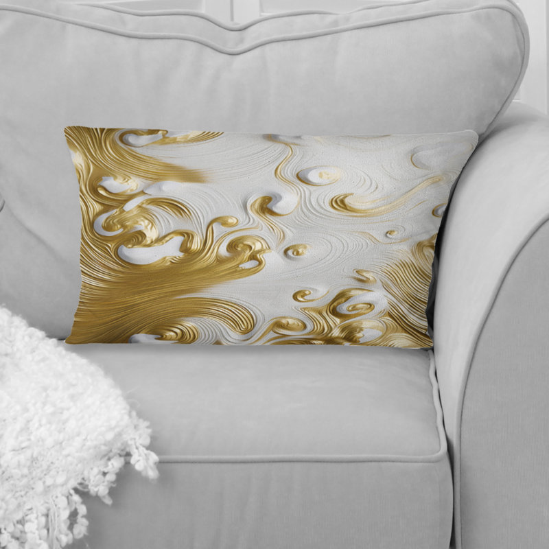 Coussin Smooth Gold Elegant Minimal Retro Glam Wave - Abstract Shapes