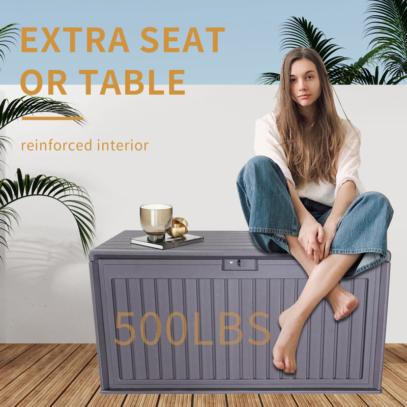 Boîte de rangement extérieure pour terrasse 100 gallons