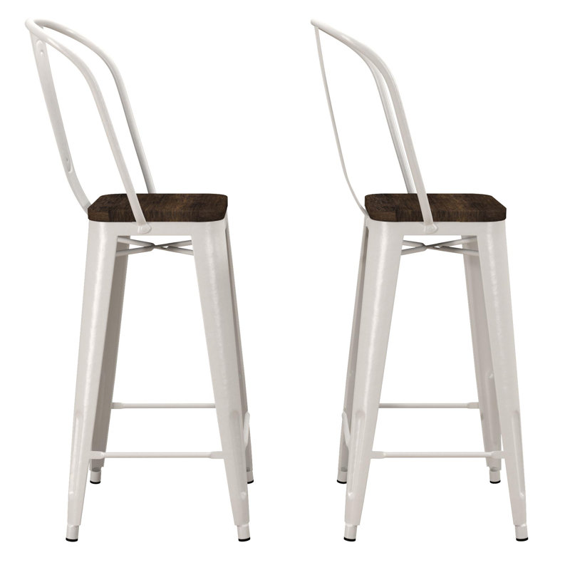North Andover Bar Stool, White, Bar Stool (29.5” Seat Height)