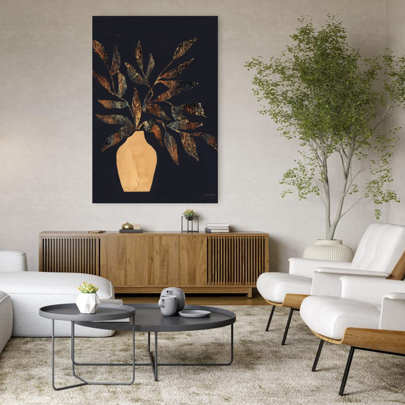 Moody Vase Silhouette Abstract Art contemporain, H 48 po x l 32 po