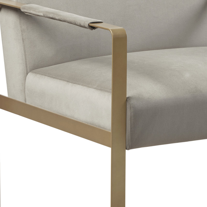 Perry Street Jayco Accent Chair, Taupe Polyeseter Velvet