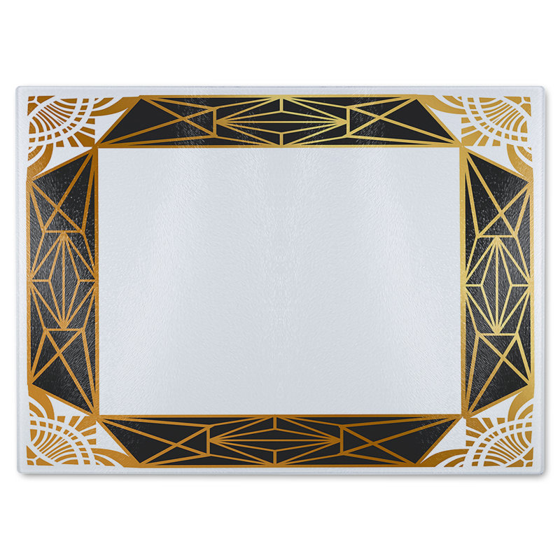 Art Deco Border Glass Chopping Board