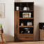 Armoire de cuisine de 70,87 po de hauteur avec tablette de rangement coulissante multi-fonctionnelle multi-niveaux, 1 tiroir, avec porte en verre à cadre en aluminium, cloche à nourriture autoportante avec support à micro-ondes pour salle à manger