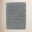 Tapis à poils longs bleu marine / blanc à carreaux Walker