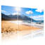 Paysage et paysages urbains, plage, vagues, montagnes, ciel, soleil, sable, empreintes de pas, nuages, ensemble de 3 impressions sur toile-1385096572