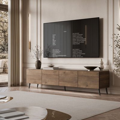 Unfinished TV Stand for TVs up to 88" with Fireplace Included