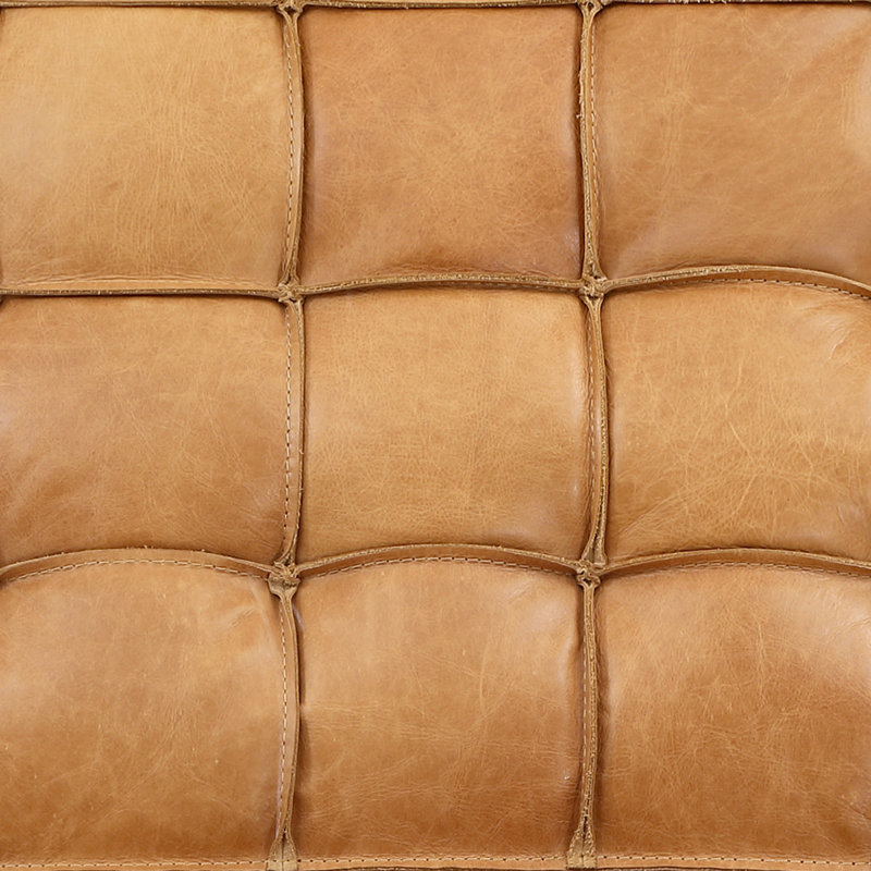 Zamire 25.4'' Wide Genuine Leather Lounge Chair, Orange