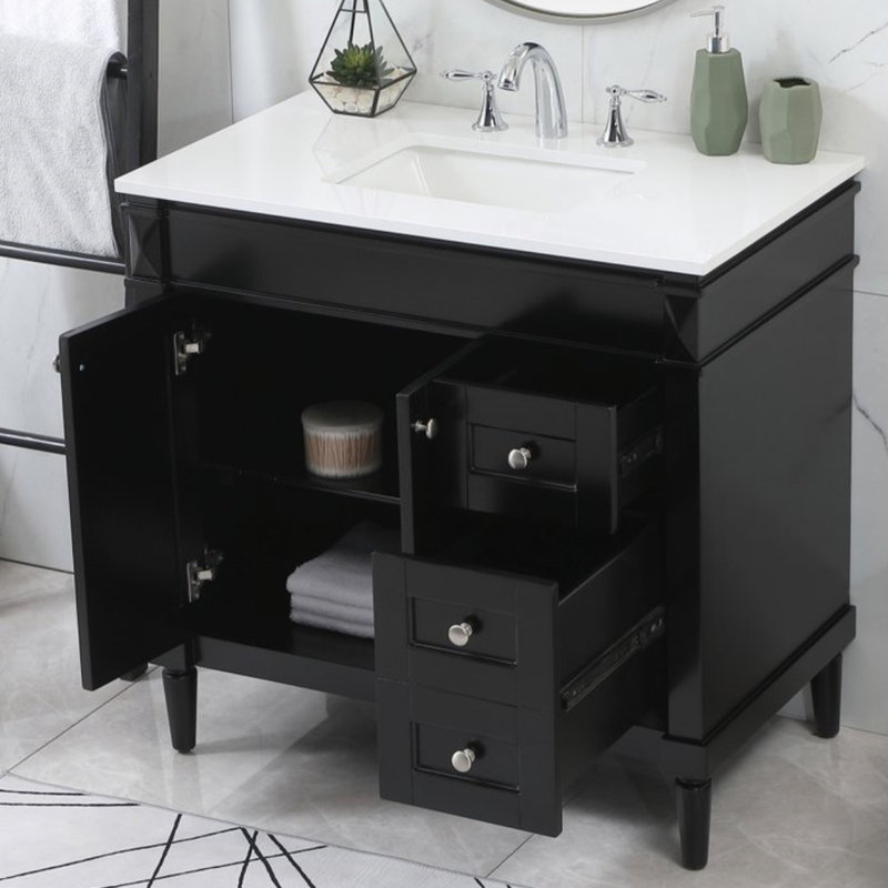 Ensemble de meuble-lavabo simple 36 po Readington, Noir