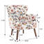 Fauteuil rembourré avec accents floraux Mid Century Modern-1201270858
