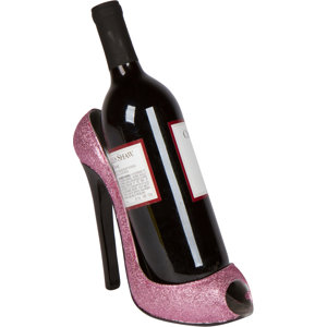 High Heel Shaped Tabletop Wine Rack - Golden Countertop Bottle Display Holder For Home Or Bar - View #6