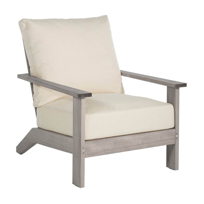 Ashland Teak Lounge - Huître, Pas de soudure, InsideOut® Rollo ‑ lin crème, Huître teck