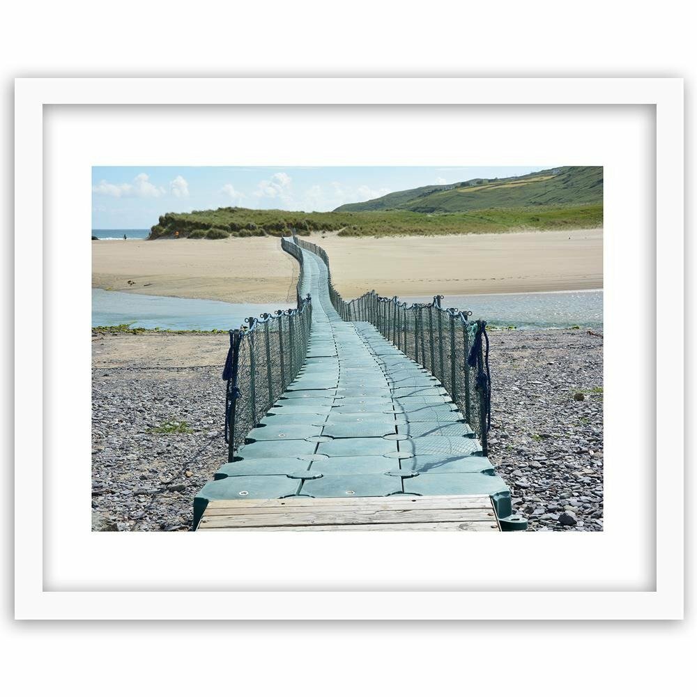 Gerahmter Fotodruck Brücke zum Strand