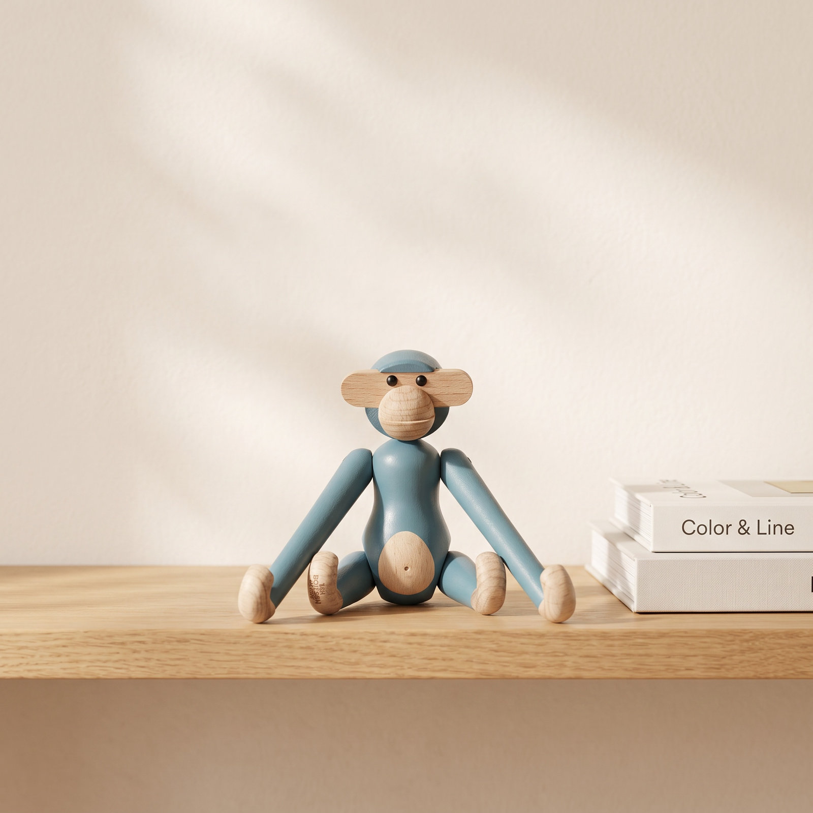 Monkey Sculpture, Vintage Blue