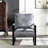 Mid-Century Modern Accent Chair, Durable Square Metal Frame, Plush Upholstery-1147878734