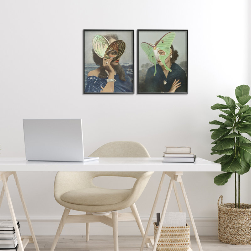 «Naturalist Women Portraits», ensemble de 2 giclées encadrées, design par Victoria Barnes, H 14 po x l 11 po