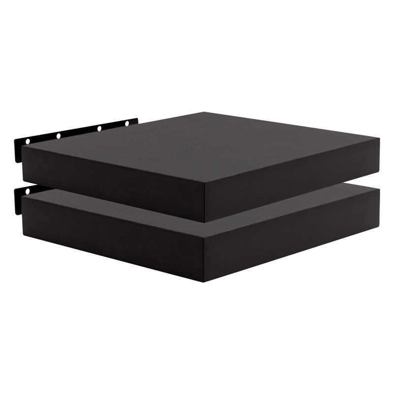 Gauvey 2 Piece Floating Shelf, Black, 3.8cm H x 40cm W x 22.9cm D