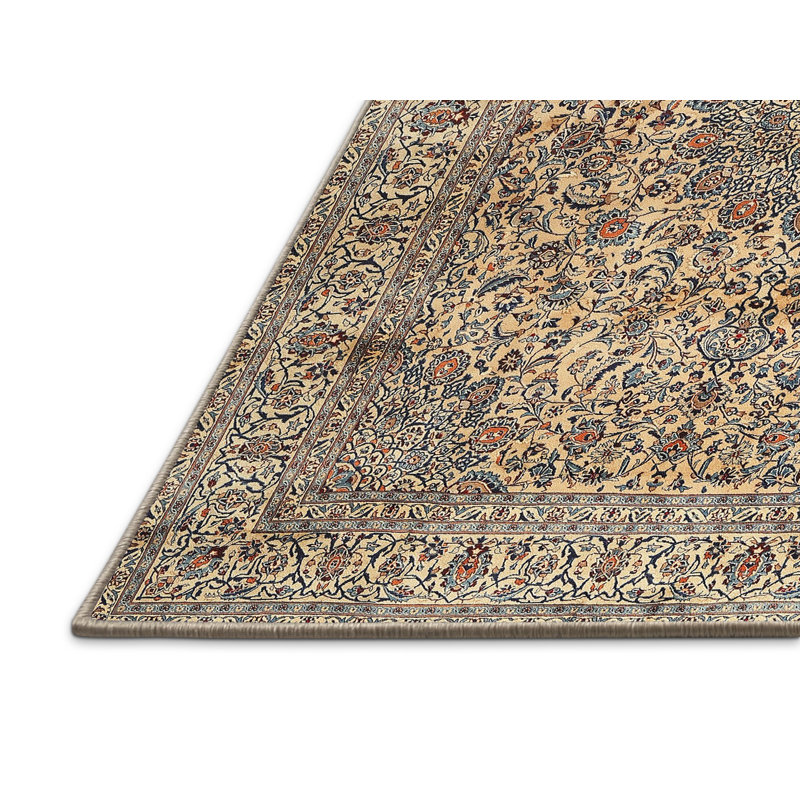 Tapis crème / sud-ouest en laine Laisha, Rectangle 7 pi x 10 pi