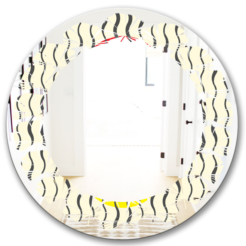 Miroir mural feuilles, H 23,6 po x l 23,6 po, Feuilles ondulées