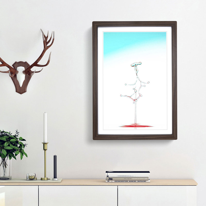 Making a Splash in Abstract - Picture Frame Graphic Art Print, Walnut Framed, 65cm H x 48cm W x 2cm D
