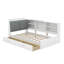 Lit plateforme simple avec tête de lit, tablettes et tiroirs de rangement-1478611170