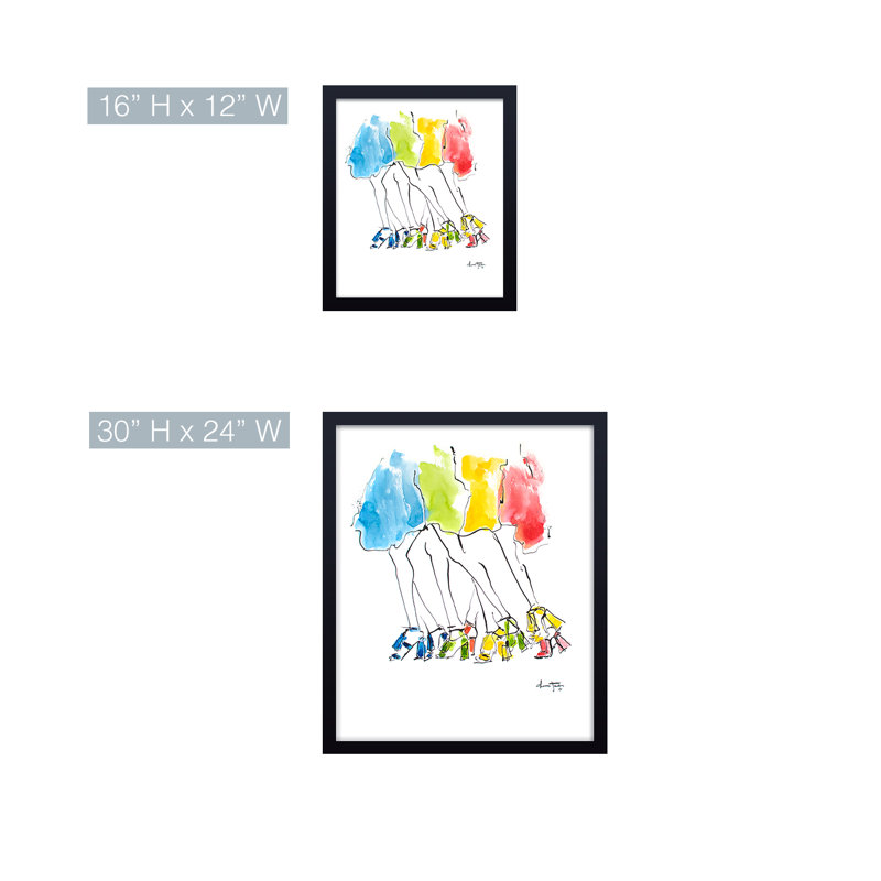 'Runway Rainbow' Framed Print Wall Art, 16" H x 12" W x 1.125" D, Framed Print, Black