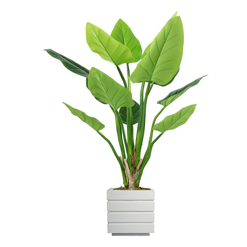 Philodendron artificiel en pot 46 po Panama, H 54 po x l 32 po x P 32 po, Blanc