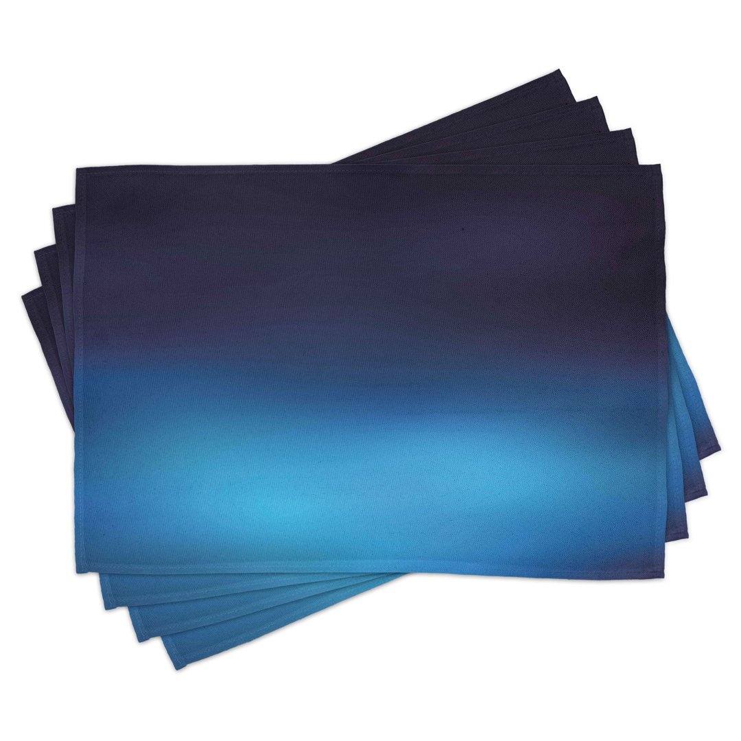 Platzdeckchen 4er Set, Blau Ombre Ocean Inspired, Dunkelblau