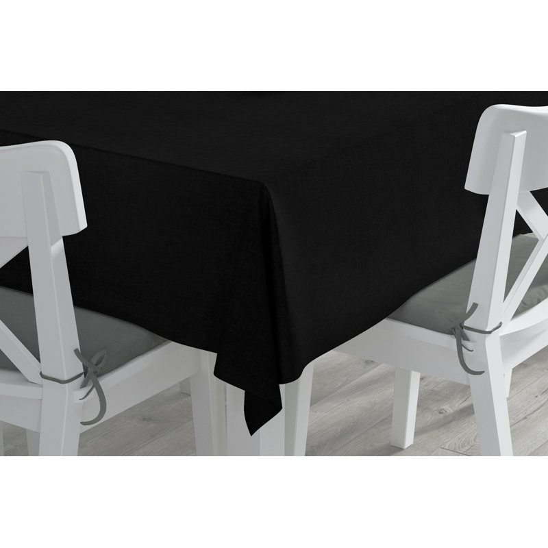 Nappe ronde en polyester Vallejos, Noir, 84 po x 60 po, oblong