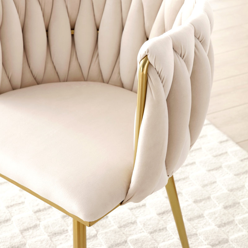 Ensemble de 2 chaises de salle à manger en velours Modern, Beige