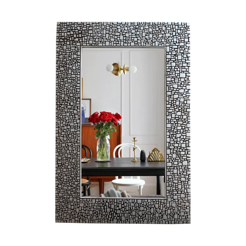 Flat Wall Mirror, Antique Silver