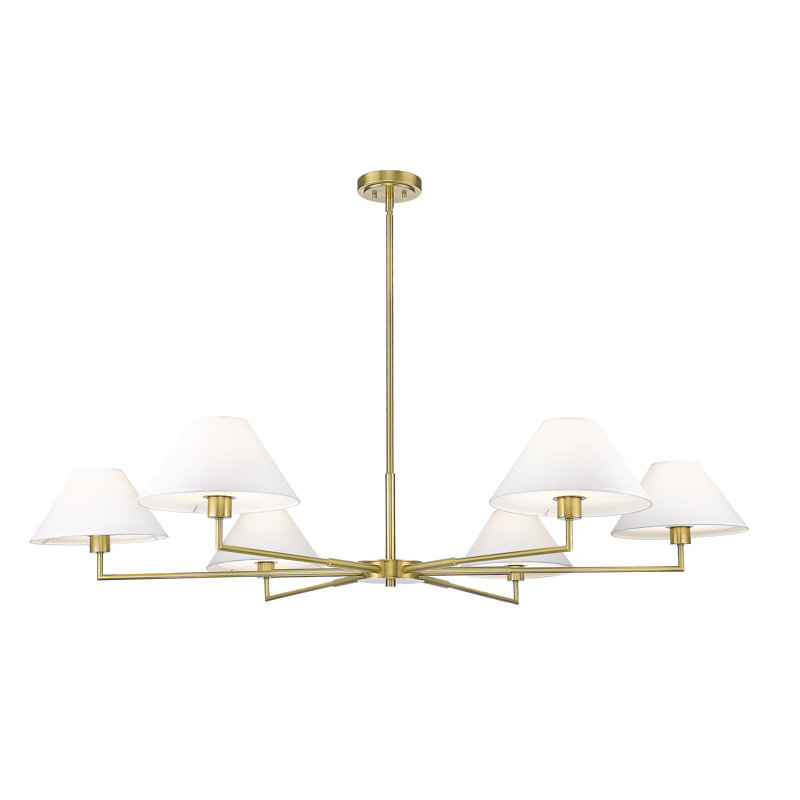Lustre 6 lumières Ryckman en noir mat, Or